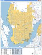 Cape Coral  Wall Map Basic Style